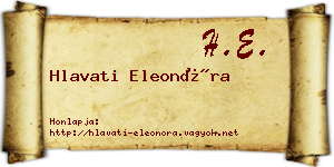 Hlavati Eleonóra névjegykártya